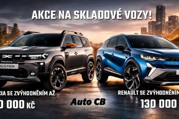 Skladové vozy Renault a Dacia se zvýhodněním až 130 000 Kč. Přijeďte do Auto CB v Plzni