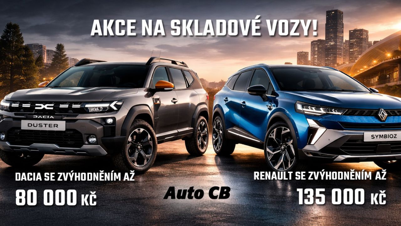 Skladové vozy Renault a Dacia se zvýhodněním až 130 000 Kč. Přijeďte do Auto CB v Plzni